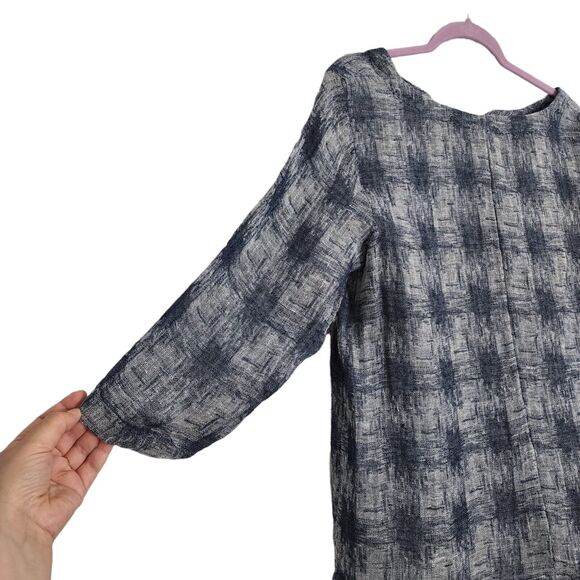 Women's J. Jill Pure Jill Medium 3/4 Sleeve Tunic Shirt Top Bluish Lagenlook EUC - Picture 8 of 8